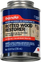 8 oz Bondo Rotted Wood Restorer – Quick Drying, Stainable & Paintable Formula