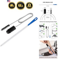 Drain Cleaning Brush Set 61 Inch Pipe Cleaner Sink Unblocker Tool Flexible Nylon