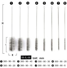 12 Inch Pipe Cleaning Brush Set with Stainless Steel Bristles, Tube Bottle Br…