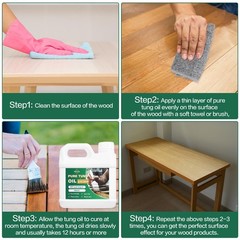 32oz Pure Tung Oil With A Soft Towel For Wood Finishingfood Safety For Furniture