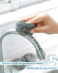 12Pcs Steel Wool Scrubber Pads for Cleaning Dishes, Pans, Pots, Ovens, Grills, S
