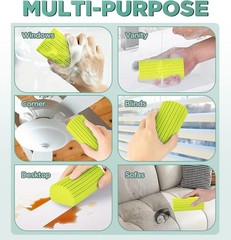 1 Pack Green Clean Duster Sponge, Reusable Dusters for Blinds, Glass, Mirrors