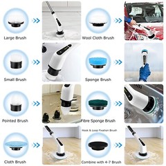 Cordless Electric Spin Scrubber Telescopic Bathroom Cleaning Brush Rechargeable