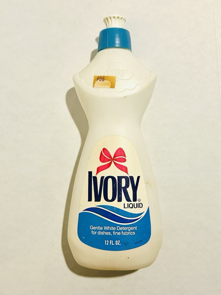 Vintage Ivory Liquid Detergent Dish Soap Fabric Cleaner Pink Bow Small 12 oz