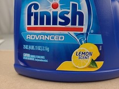3x Finish Dishwasher Detergent Gel Liquid, Lemon Scent, 75oz