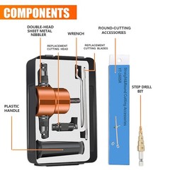 Double Head Sheet Metal Cutter, Versatile Nibbler Drill Attachment for Straig…