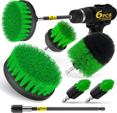 6 Pack Drill Brush Power Scrubber Cleaning Kit for Grout Floor Tub Shower Tile