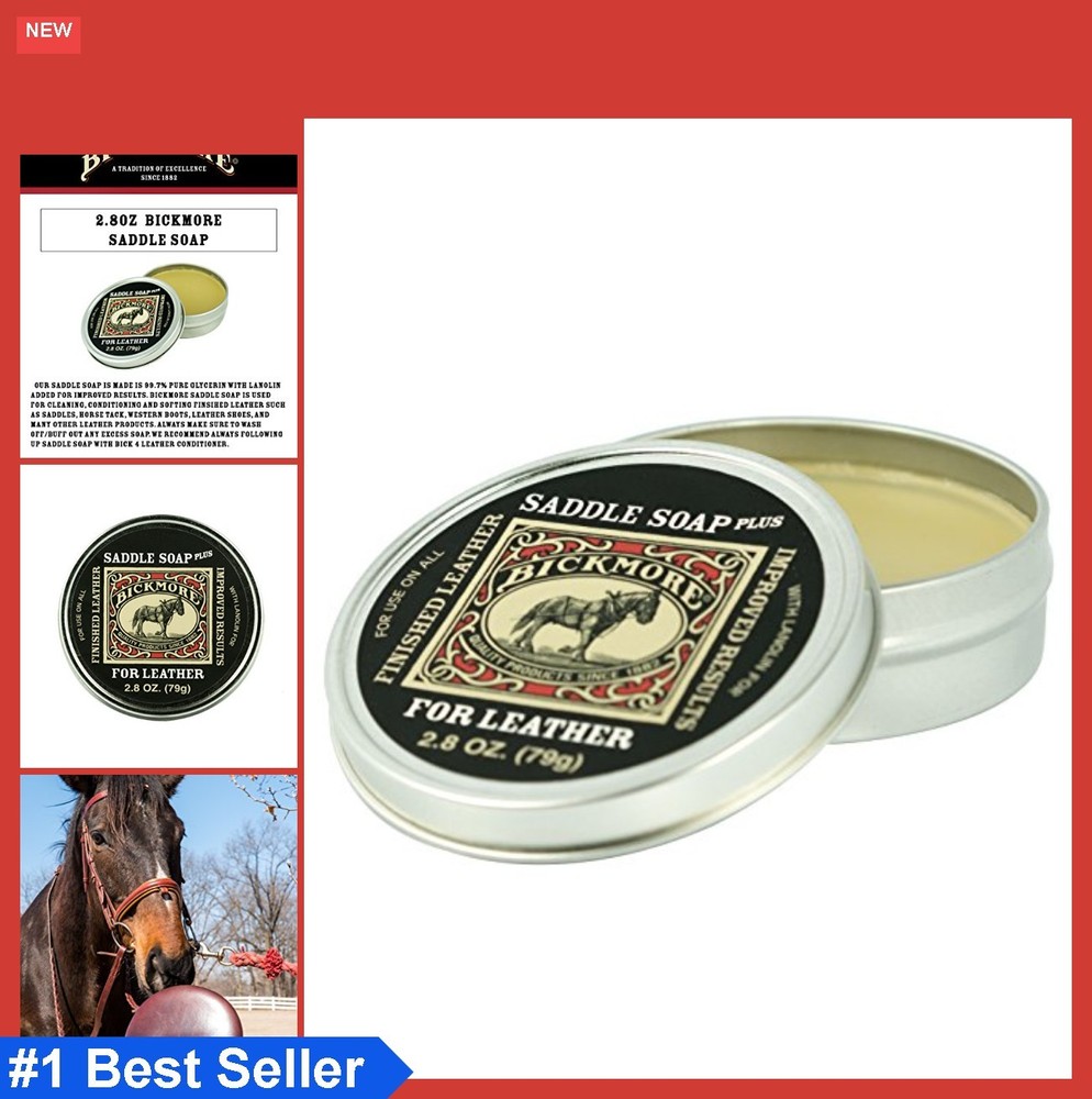Saddle Soap Leather Cleaner Conditioner 2.8 oz Lanolin Neatsfoot Oil Horse Tack