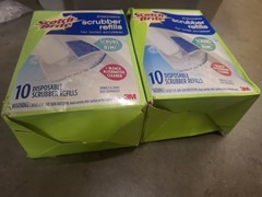 2 Scotch-Brite Disposable Toilet Scrubber Refills,10 Disposable Refills Blue