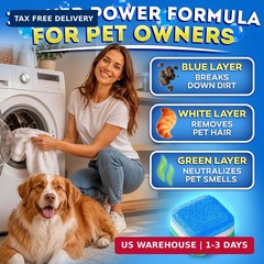 Washing Machine Cleaner Tablets for Pet Owners PRO – Front & Top Load HE Washers