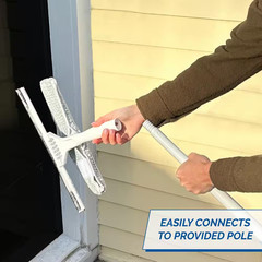 14 In. Microfiber Window Squeegee and Scrubber with 5 Ft. Telescoping Pole