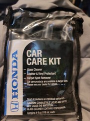 Honda Car Care Kit- 3 pcs- carpet, glass, leather/vinyl cleaners- in carry bag