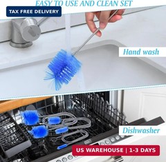 Flexible Long Drain Brush Set, Premium 3 Piece Kit with Double Ended and Stainle