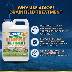 Enzyme Drain Field Cleaner Septic Treatment 128oz, Safe for Plastic Metal