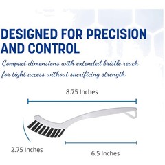 Grout Brush Set, Firm Nylon Bristles, White, 24-Pack