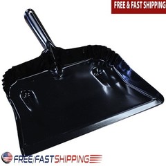 Heavy Duty Galvanized Steel Dustpan Long Handle Garage Home Workshop Cleanup New