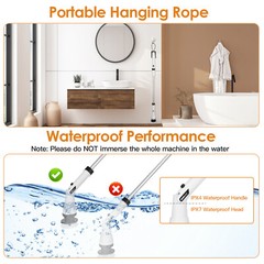 50 inch Cordless Cleaning Brush,1000R Electric Spin Scrubber Cleaner Bathroom