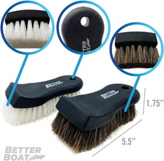 Upholstery Brush Set, Carpet and Car Cleaning Brushes, Horsehair Detailing Brush