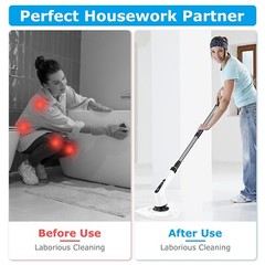 Electric Spin Scrubber Cordless Telescopic Bathroom Cleaning Brush Rechargeable
