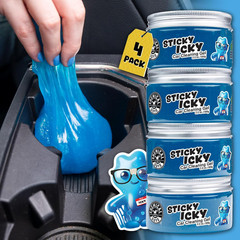 Reusable Green Apple Car Cleaning Gel for Interior & Electronics, 4 Pack