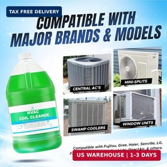 AC Evaporator Coil Cleaner, 1 Gallon (3.78L), No Rinse Coil Cleaner, Metal-Safe
