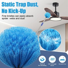 Cobweb Duster with Extension Pole – 6 FT Lightweight Stainless Steel Extendab…