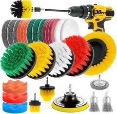 Juego de 30 cepillos de taladro para limpieza Kit de esponja con accesorio prolo
