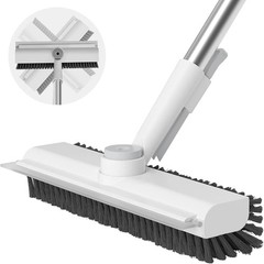 Floor Scrub Brush with Long Handle, 3 in 1 Scrape and Heavy-Duty Stiff Bristle S