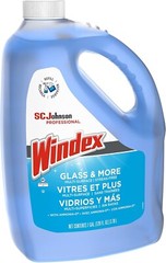 Windex Glass Cleaner, 128 Oz Bottle – Streak-Free, Recycled Material, Case of 4