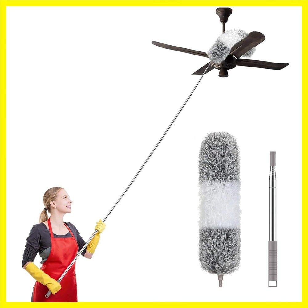 Extra-Long Dusters with Extension Pole 100-inch for Cleaning Bendable Microfi…