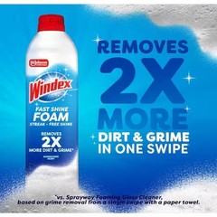 Windex 19 oz. Glass Cleaner Fast Shine Foam, Rainshower Scent Streak-Free Shine
