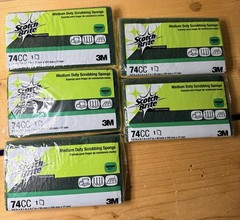 Lot of 5 Scotch-Brite Professional Medium Duty Scrubbing Sponge 74CC 6.1″ x 3.6″