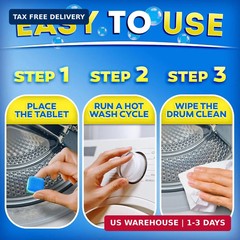 Washing Machine Cleaner Tablets for Pet Owners PRO – Front & Top Load HE Washers
