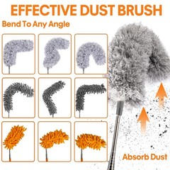 Dusters for Cleaning, 30-100 Inch Long Handle with 4 Duster Types