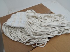 Lot of 12 Rubbermaid Universal White Band Cotton Mop Head 16 oz Commercial