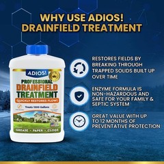 Drain Field Treatment & Leach Field Cleaner Septic System Opener Restores