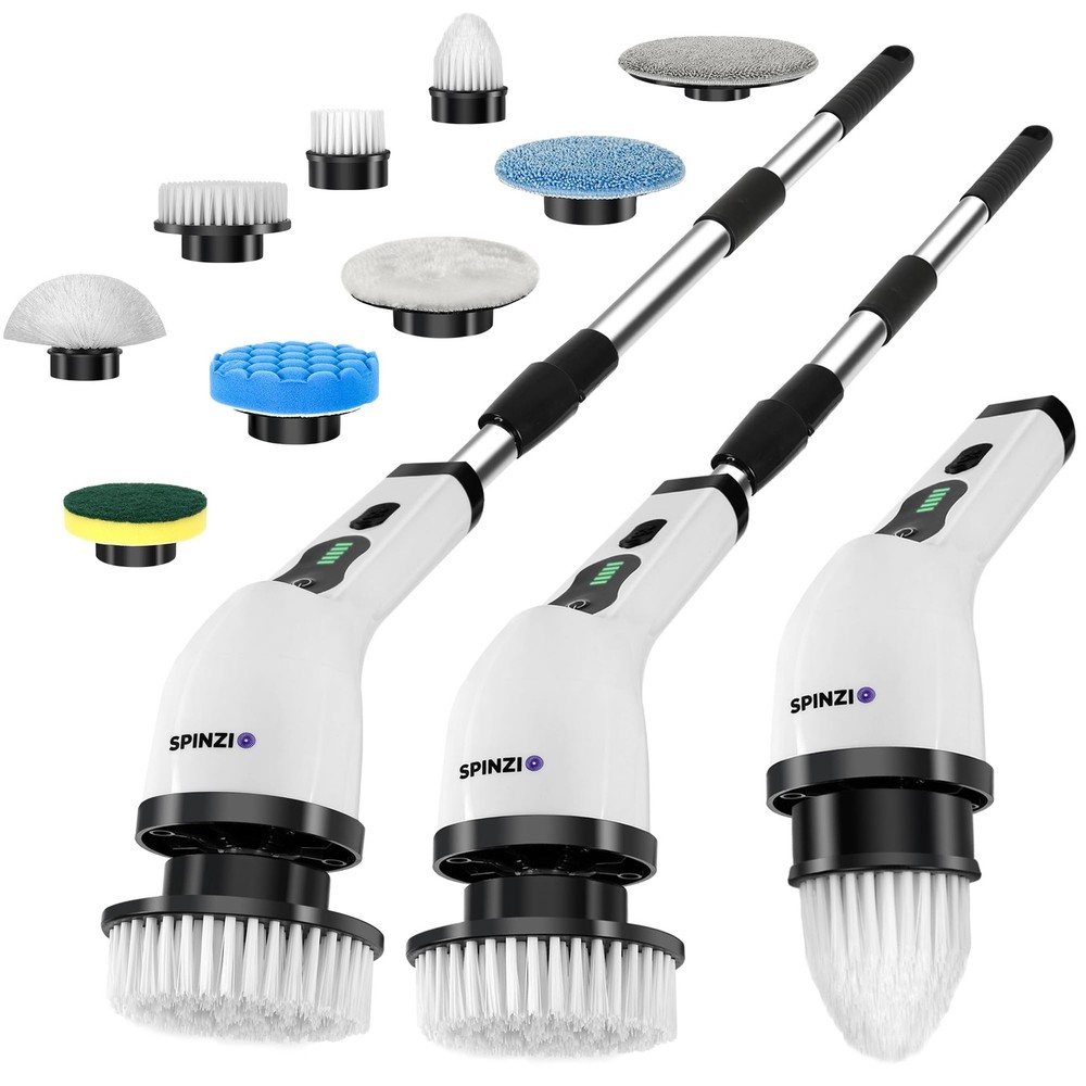 Spinzio Electric Spin Scrubber Cordless Electric Cleaning Brush with LCD Powe…