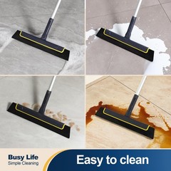 Floor Squeegee Broom EVA Foam Blade Aluminum Pole for Shower Bathroom Kitchen…
