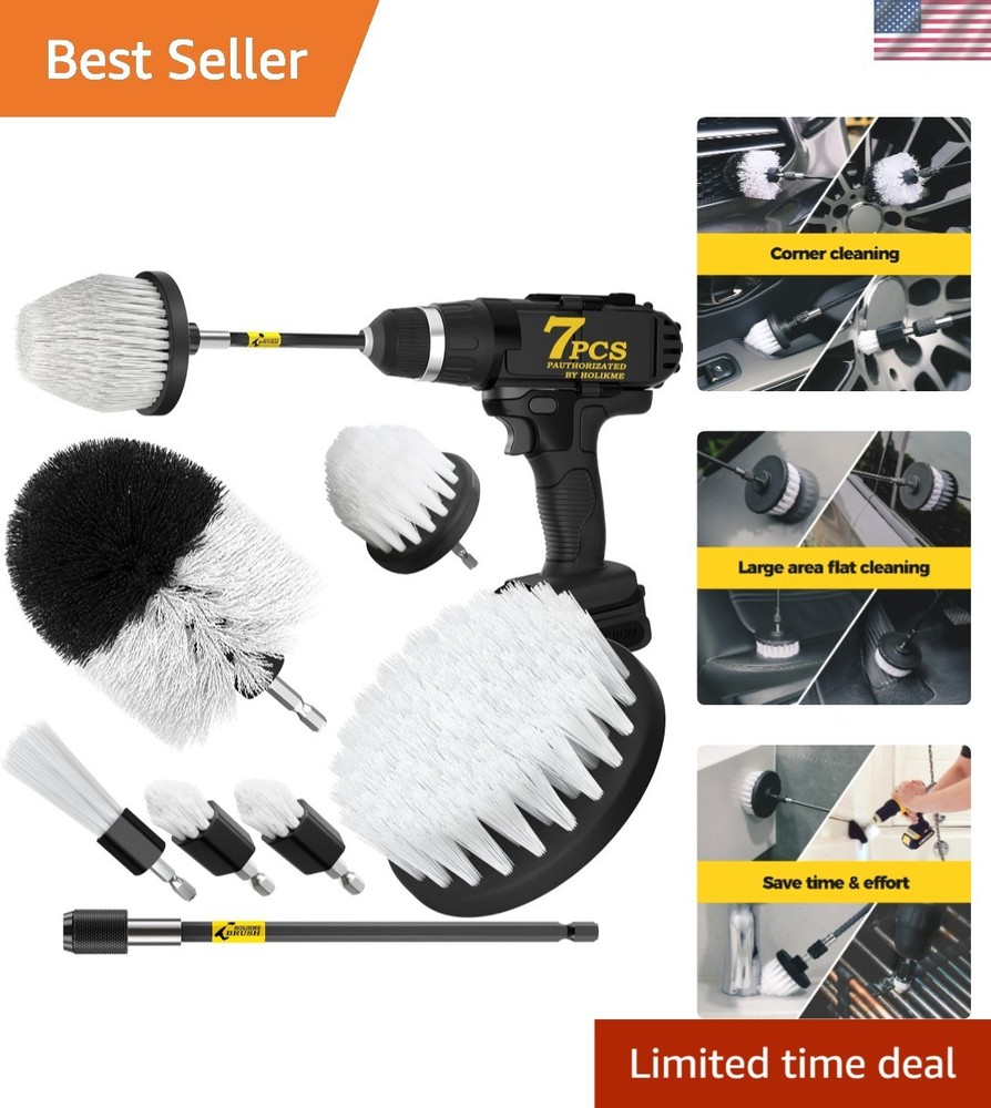 7-Pack Drill Brush Set for Effortless Home and Car Cleaning – Multi-Purpose Kit