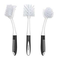 Dish Brush Set Of 3 With Bottle Brush Dish Scrub Brush With Long Handle Deep Cle