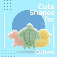 myHomeBody Konjac Baby Spon for Bathing, Cute Shapes Natural Kids Bath