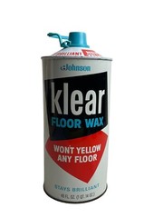 Vintage Klear Floor Finish Sc Johnson Wax 1960s 1970s Full,Unopened 14 Oz,1 Qt