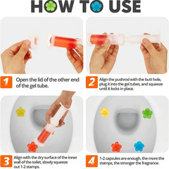 1PC Toilet Cleaner Gel Fresh Flower Toilet Gel Stamp Stops Limescale and Stains