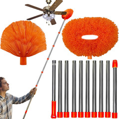 20+ Feet High Reach Dusting Kit, Cobweb Duster & Ceiling Fan Duster with 3-14 Ft