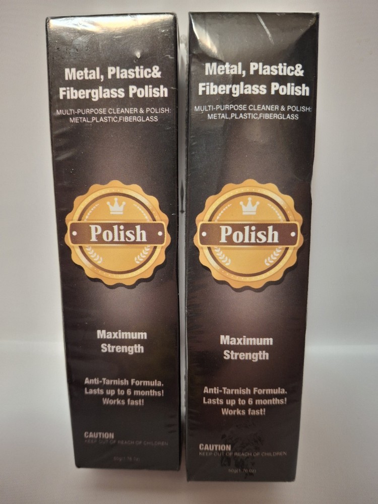 Polish for Metal, Fiberglass, and Plastic Maximum Strength 1.76 oz ea.Lot Of 2