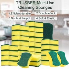 6-72PCS Multi-Purpose Double-Faced Sponge Scou Pads Dish Washing Scrub Sponge