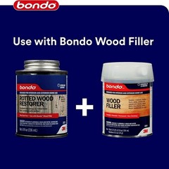 8 oz Bondo Rotted Wood Restorer – Quick Drying, Stainable & Paintable Formula