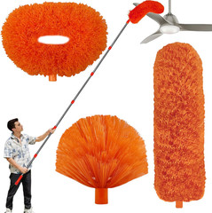 20 Ft+ High Reach Cleaning Tool Kit – Microfiber Feather Ceiling Fan Duster