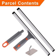 All Purpose 10 inch Shower Squeegee W/ 2pcs Rubber Wiper Blade Window Squeegee
