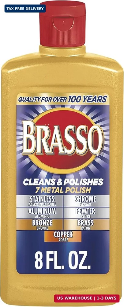 8 oz Brasso Metal Polish –All Purpose Cleaner for Brass, Bronze, Chrome & Copper